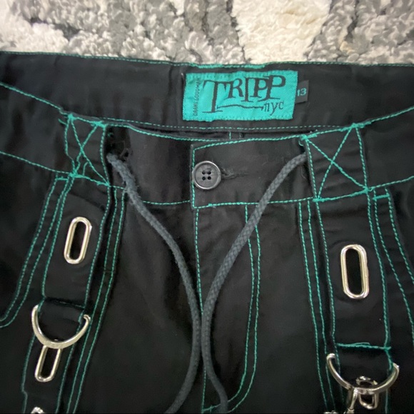 Tripp NYC Turquoise | Black Corset Bondage Pants - Picture 3 of 9